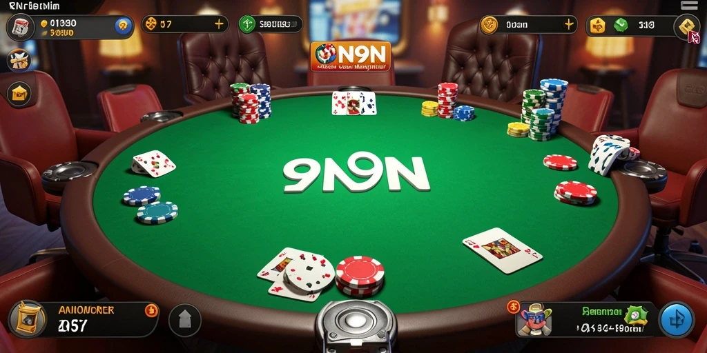 Tampilan gameplay menarik dari 9N9N yang menunjukkan momen seru permainan Poker.
