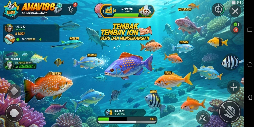Tampilan menakjubkan dari gameplay Tembak Ikan AMAVI88.