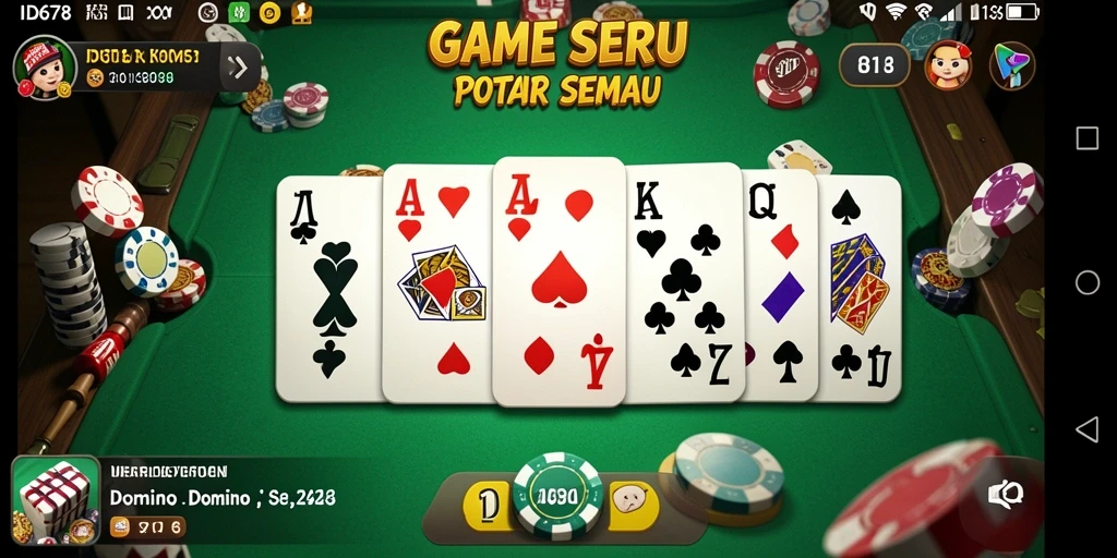 Tampilan menarik dari permainan Domino di ID678 dengan antarmuka yang ramah pengguna.