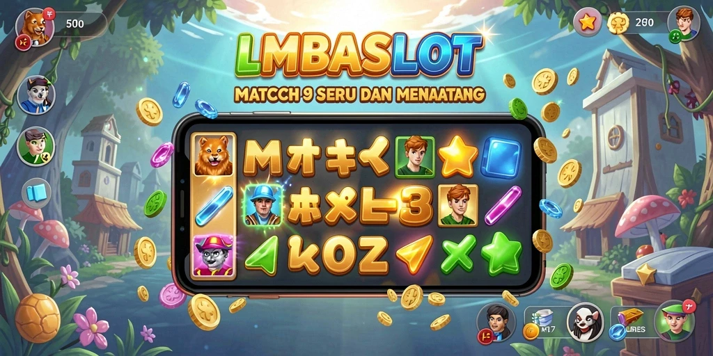 Tampilan gameplay LMBASLOT yang penuh warna dan seru.