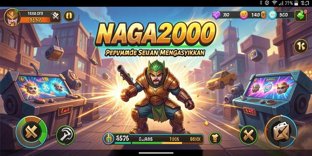 Tangkapan layar NAGA2000 menampilkan gameplay Arcade yang seru dan mengasyikkan.