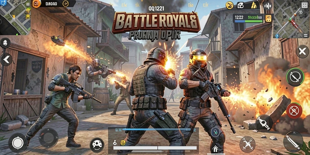 Screenshot gameplay seru dari pertempuran di QQ1221.