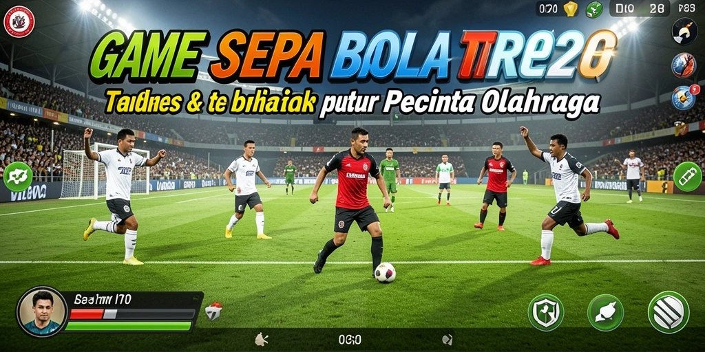 Screenshot gameplay TOTO20 dengan aksi seru sepak bola.